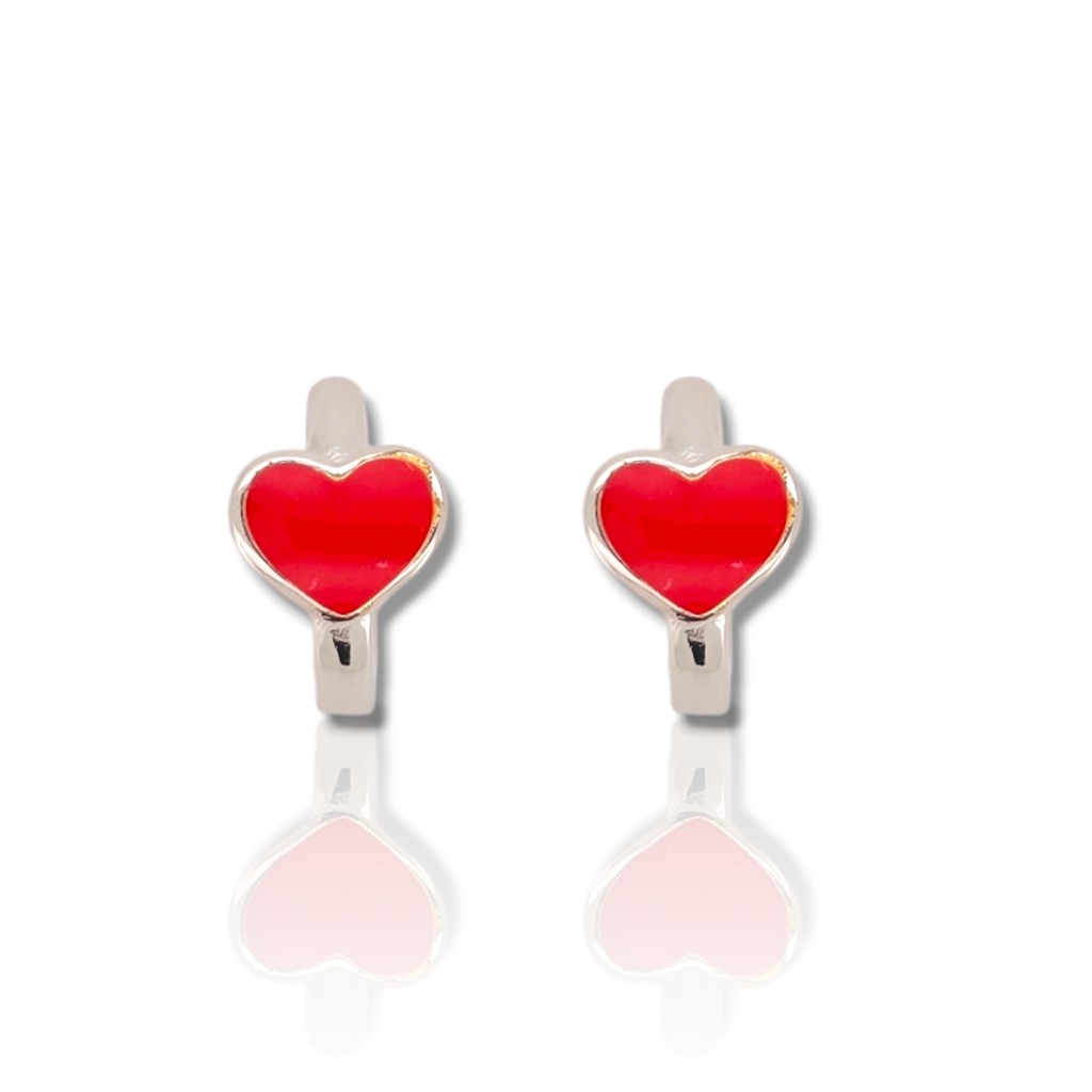 Platinum plated silver 925° heart earrings (code FC008778C)